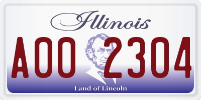 IL license plate A002304