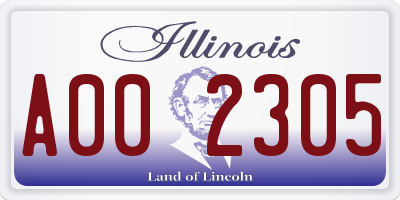 IL license plate A002305