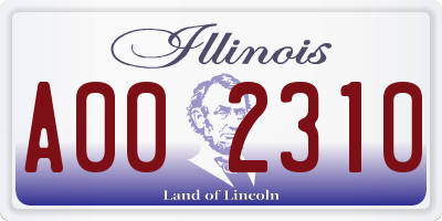 IL license plate A002310