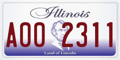 IL license plate A002311