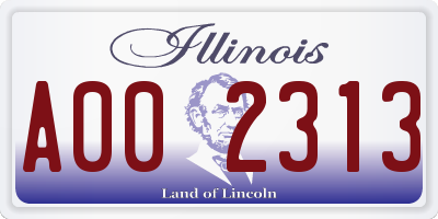 IL license plate A002313