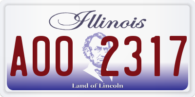 IL license plate A002317