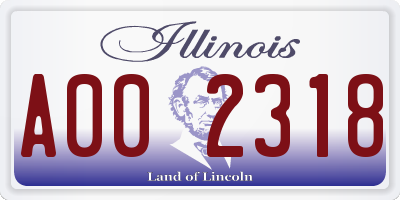 IL license plate A002318