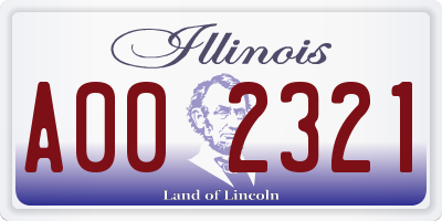 IL license plate A002321