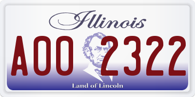 IL license plate A002322