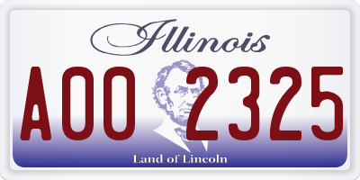 IL license plate A002325