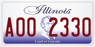 IL license plate A002330