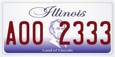 IL license plate A002333