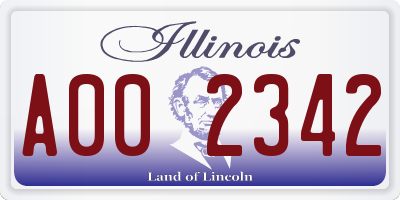 IL license plate A002342