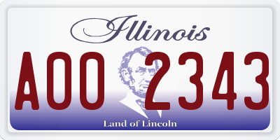 IL license plate A002343