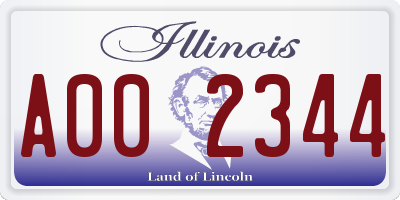 IL license plate A002344