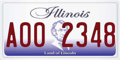 IL license plate A002348