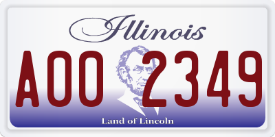 IL license plate A002349