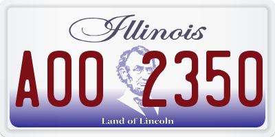 IL license plate A002350