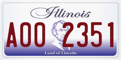 IL license plate A002351