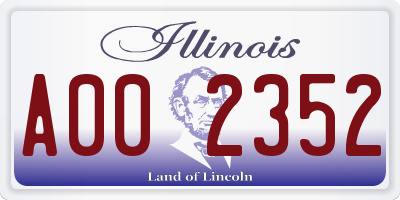 IL license plate A002352