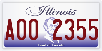 IL license plate A002355