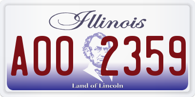 IL license plate A002359