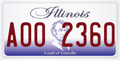 IL license plate A002360