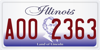 IL license plate A002363