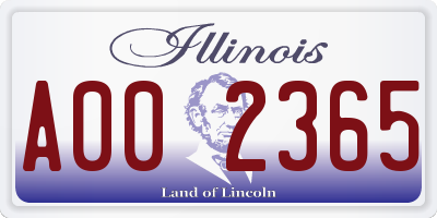 IL license plate A002365