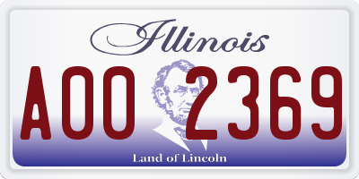 IL license plate A002369