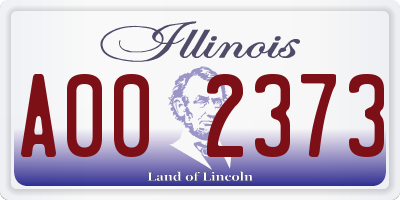 IL license plate A002373