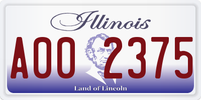 IL license plate A002375