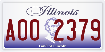 IL license plate A002379