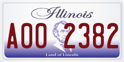 IL license plate A002382