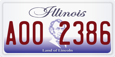 IL license plate A002386