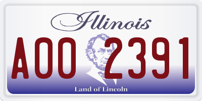 IL license plate A002391