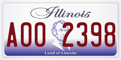 IL license plate A002398