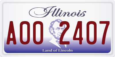 IL license plate A002407