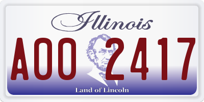 IL license plate A002417