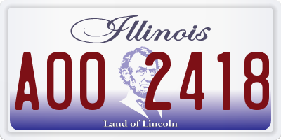 IL license plate A002418