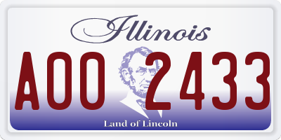 IL license plate A002433