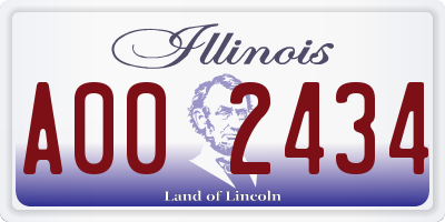 IL license plate A002434