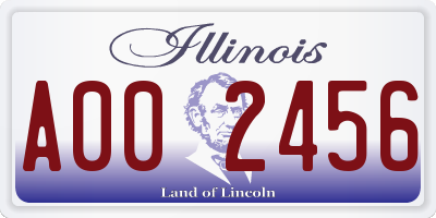 IL license plate A002456