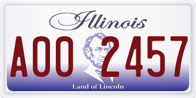 IL license plate A002457