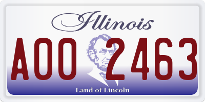 IL license plate A002463