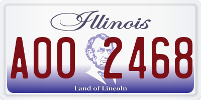 IL license plate A002468