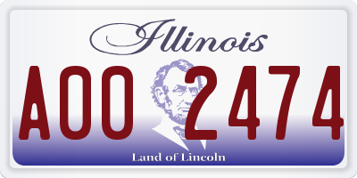 IL license plate A002474