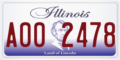 IL license plate A002478