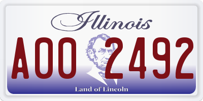 IL license plate A002492