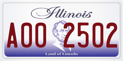 IL license plate A002502