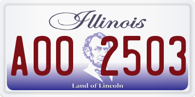 IL license plate A002503
