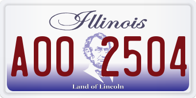 IL license plate A002504