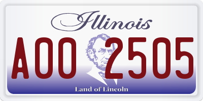 IL license plate A002505