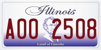 IL license plate A002508